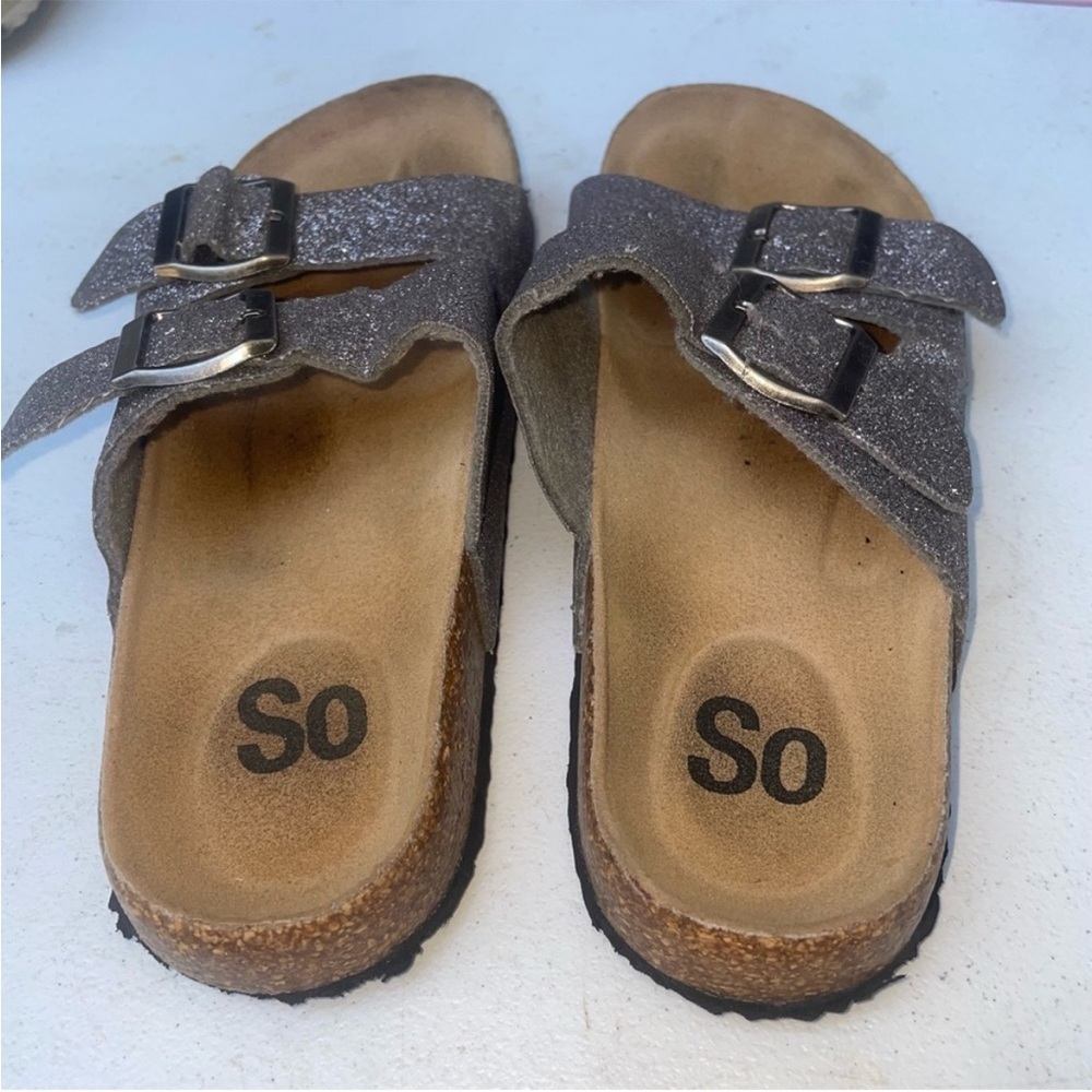SO  Sparkly Silver Sandals